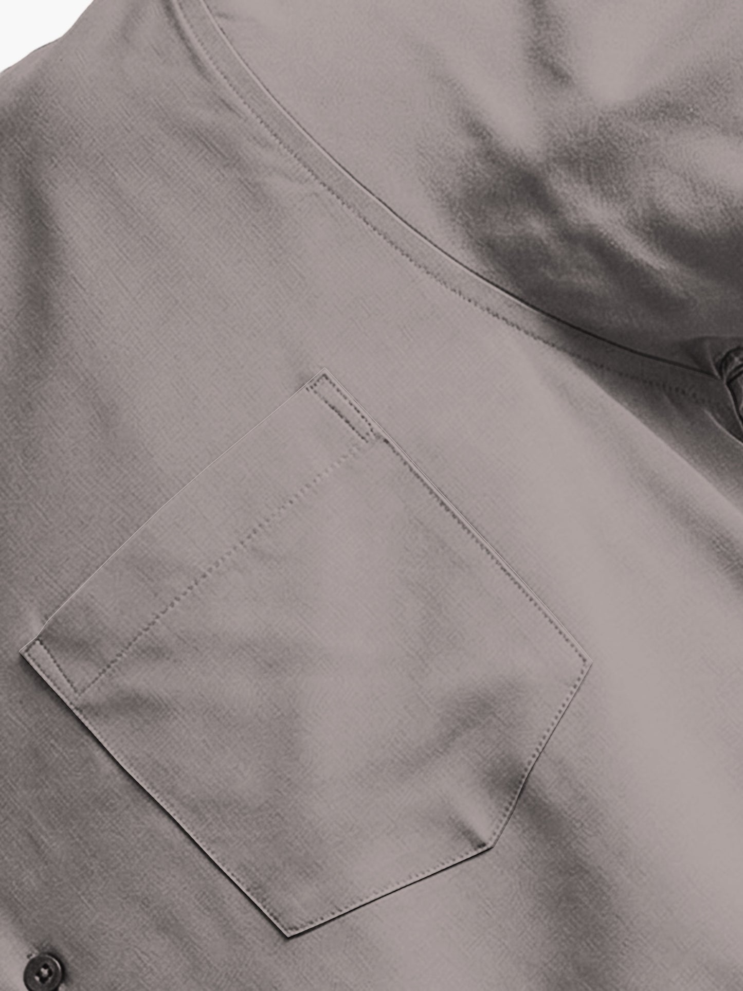 Atsignatsign Official grey 100% rayon oversized Hawaiian shirt with a chest pocket and wood button.