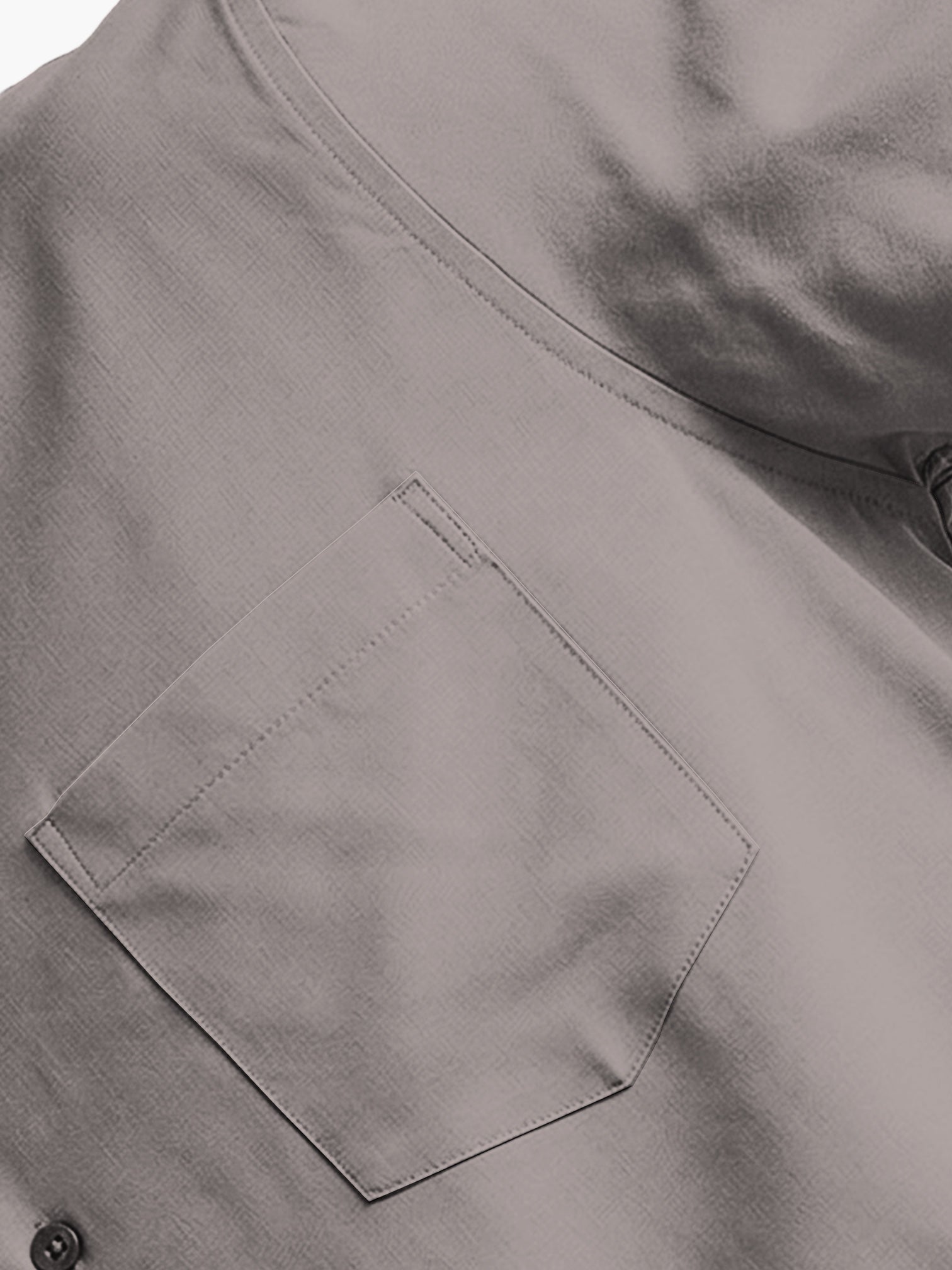 Atsignatsign Official grey 100% rayon oversized Hawaiian shirt with a chest pocket and wood button.