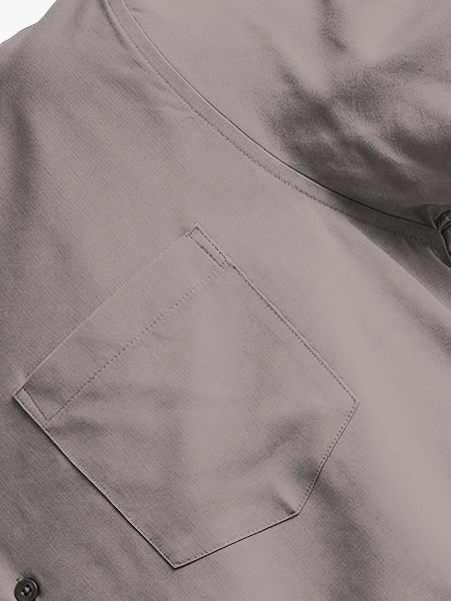 Atsignatsign Official grey 100% rayon oversized Hawaiian shirt with a chest pocket and wood button.