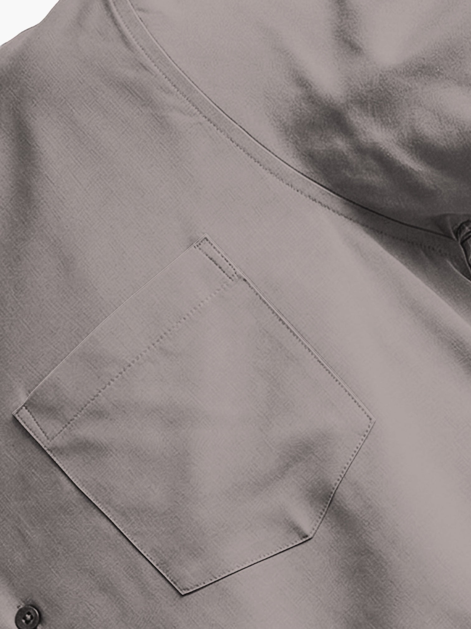 Atsignatsign Official grey 100% rayon oversized Hawaiian shirt with a chest pocket and wood button.